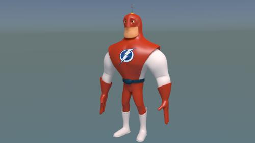 Super Hero model no Rig preview image